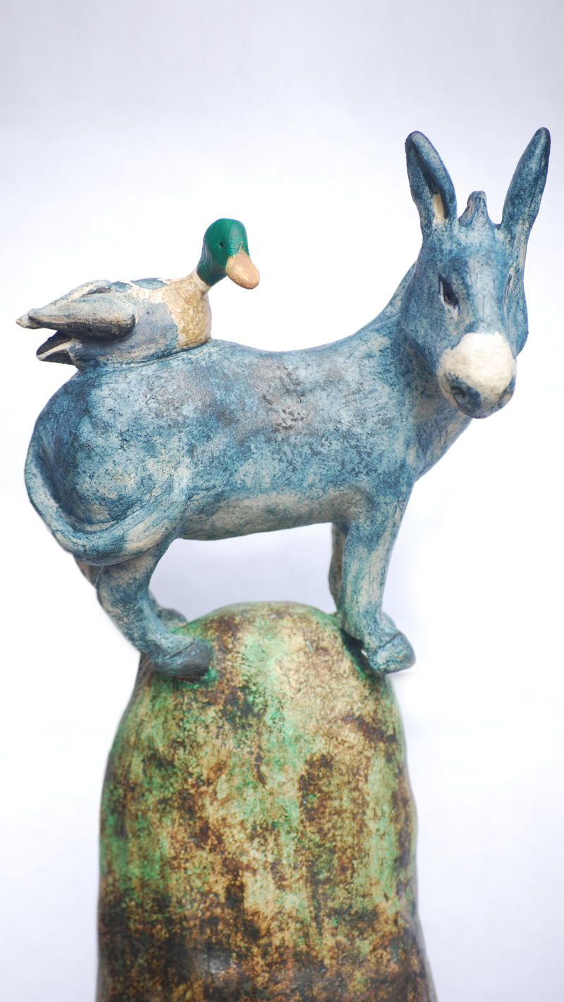 Ceramic donkey by Ashley James