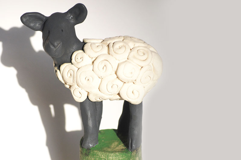Ceramic sheep by Ashley James